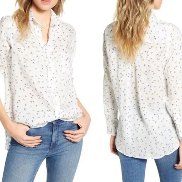 Grayson Anthropologie The Hero Butterfly Linen Button Down Shirt - Picture 1 of 4